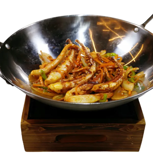 Sartén de colas de calamar